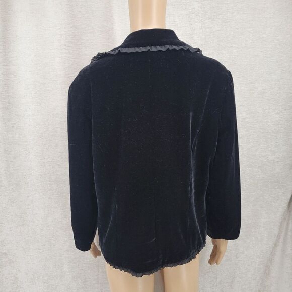 Hi Studio Black Velvety Velour Blazer Jacket Women's Plus Size 14 Whimsigoth - Picture 4 of 8